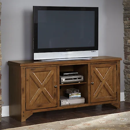 64" Rustic Pine TV Console